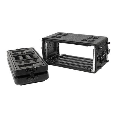 Facile portez le PE peu profond 10&quot; de noir de caisse de support de l'espace 4U 4 profondeur imperméable