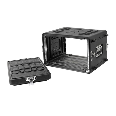 PE noir 15" de caisse de route de bâti de support du vol 6U profondeur pour l'amplificateur audio