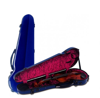 Caisse dure capitonnée Shell With Genuine Leather Handle dure de violon de fibre de verre