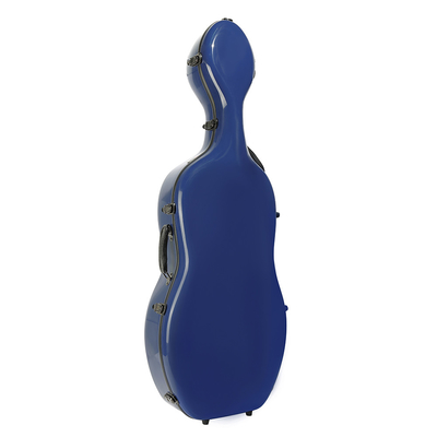 Caisse dure de violoncelle durable normal de fibre de verre avec la couleur bleue de roues