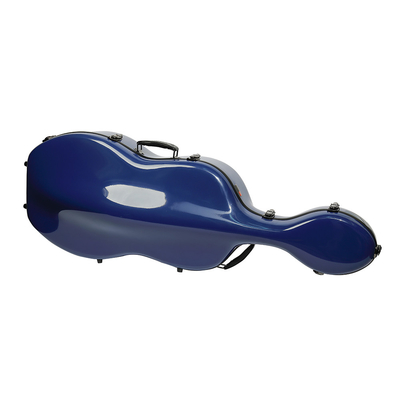 Caisse dure de couleur de violoncelle durable bleu de fibre de verre avec le poids léger de roues