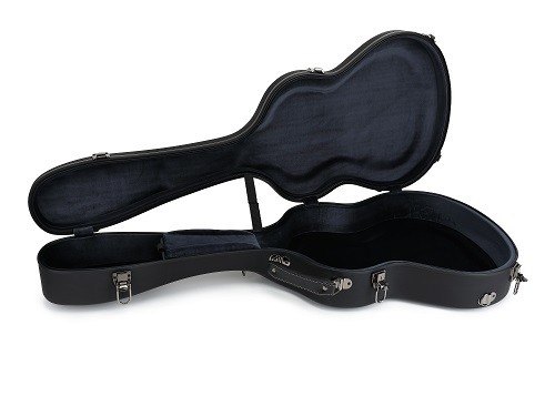 Cas dur de PVC Matte Black Leather Fiberglass Guitar avec des courroies de sac à dos