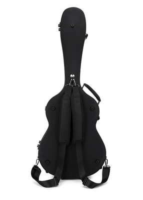 Cas dur de PVC Matte Black Leather Fiberglass Guitar avec des courroies de sac à dos