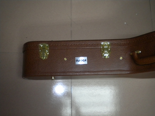Brown Plywooden 38&quot; doublure épaisse de peluche de cou de l'affaire 13cm de support de guitare