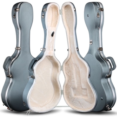 La poussée imperméable T de mousse de caisse de guitare acoustique d'ABS dur a formé la surface concave
