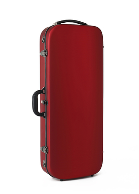 Caisse durable de violon de double de fibre de verre en rouge avec des roues
