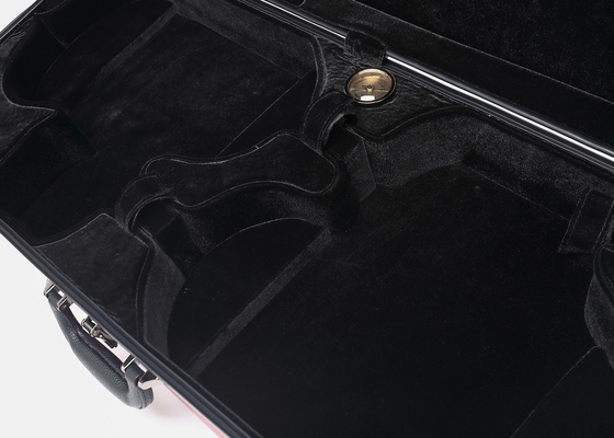 Caisse durable de violon de double de fibre de verre en rouge avec des roues