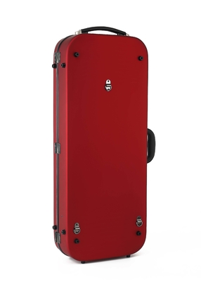 Caisse durable de violon de double de fibre de verre en rouge avec des roues