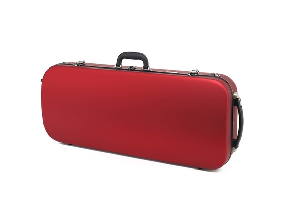 Caisse durable de violon de double de fibre de verre en rouge avec des roues