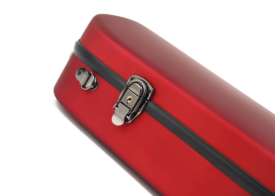 Caisse durable de violon de double de fibre de verre en rouge avec des roues